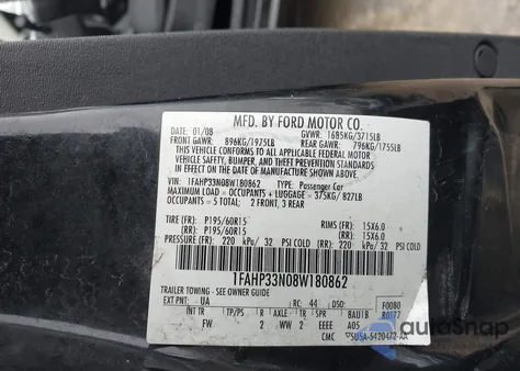 2008 Ford Focus Se/Ses from USA, damaged, VIN 1FAHP33N08W180862
